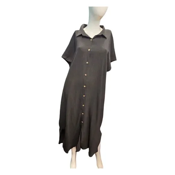 UVOG Black Shirt Dress Womens size XL - Picture 2 of 8